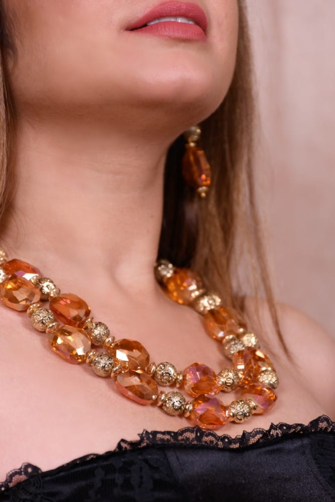 Faceted crystal Glass Bead Necklace - Jewellery Sets | Buy online on ZillyBuy