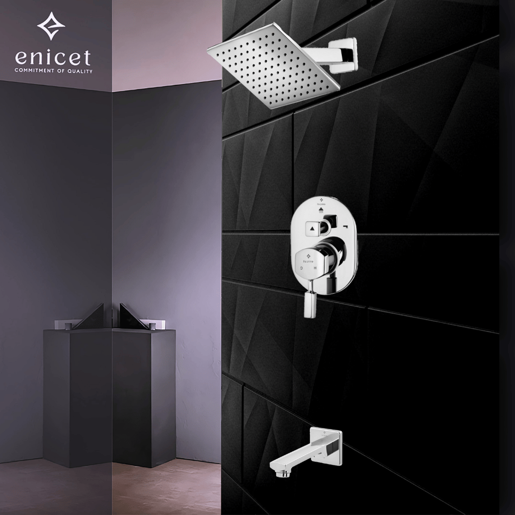 Enicet Brass Diverter with Concealed Body and Upper Part Set, Single Lever Diverter for Bathroom, Hot and Cold Water Mixer