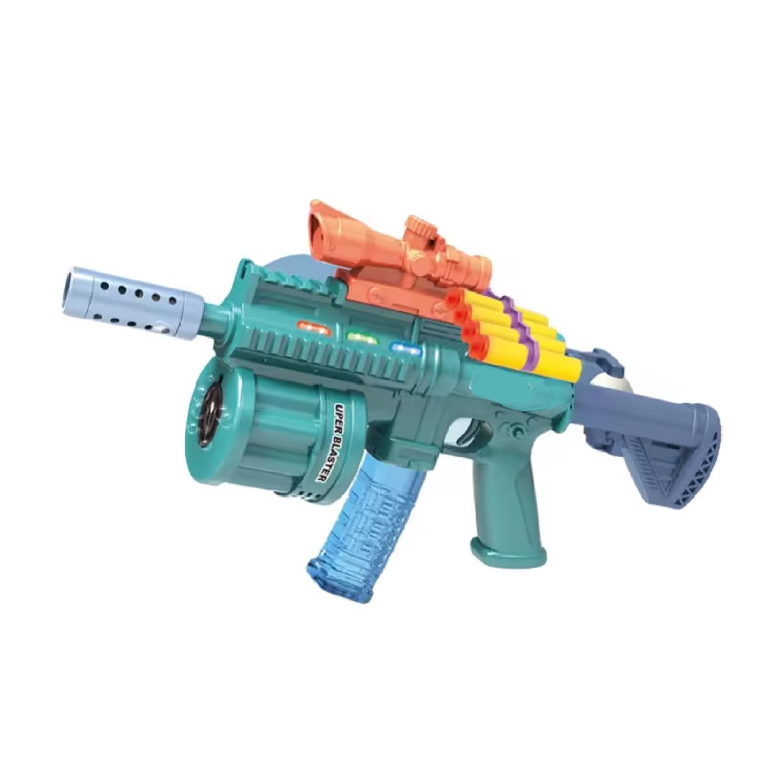 KTRS ENTERPRISE Outdoor Multi Functional Electric Shooting Gun EVA Soft Bullet Gun With Sound Light Bubble Gun Toys