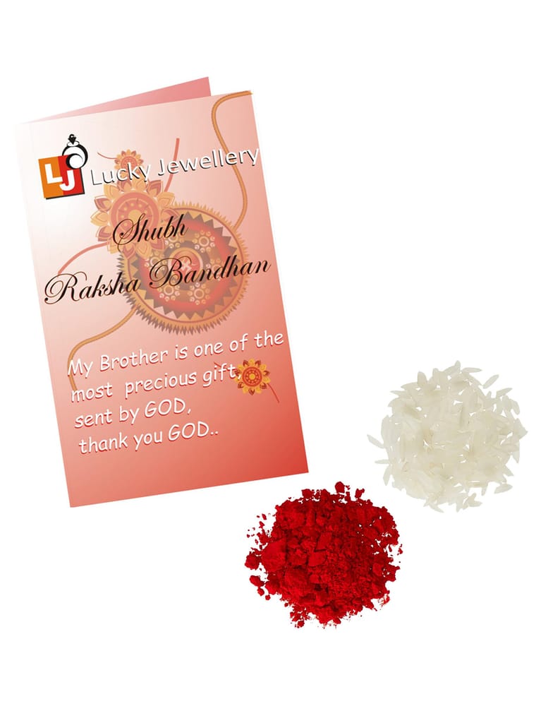 Lucky Jewellery Designer Bhaia Rakhi - Rakshabandhan Pearl Rakhee Bracelet for Brother/Bhaiya/Bhai/Bhabhi Pack of 5 (110-CHR1-1965-5)