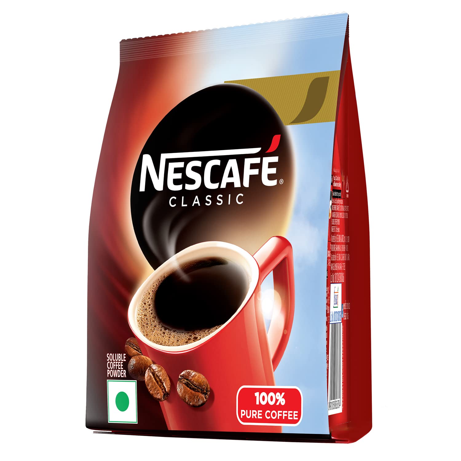 Nescafe Classic Instant Coffee Powder, 200 Gram Pouch | Instant Coffee Made With Robusta Beans | Roasted Coffee Beans | 100% Pure Coffee