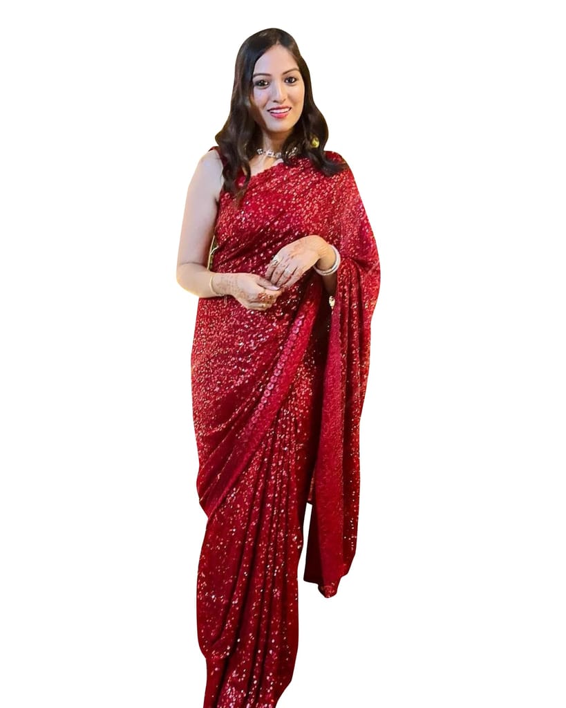 SHREE GANAPATI FASHION Premium Georgette Sequens Saree