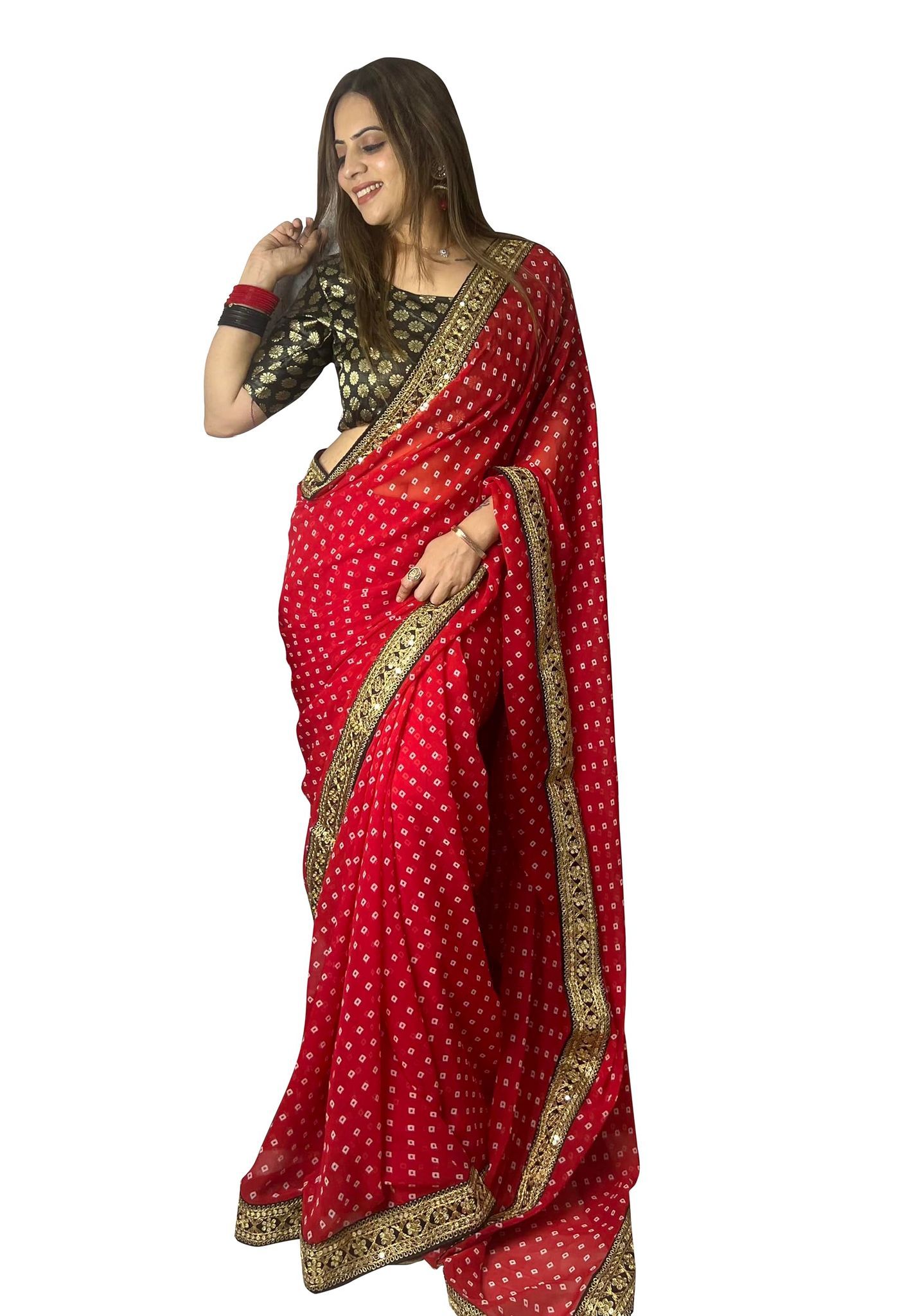 SHREE GANAPATI FASHION Georgette Embroider Saree