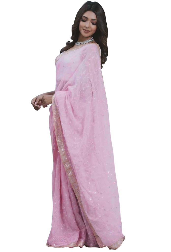 SHREE GANAPATI FASHION Premium Georgette Embroider Saree