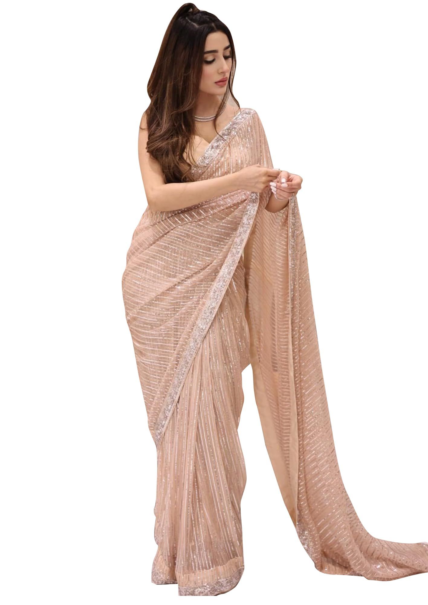 SHREE GANAPATI FASHION Premium Georgette Embroider Saree