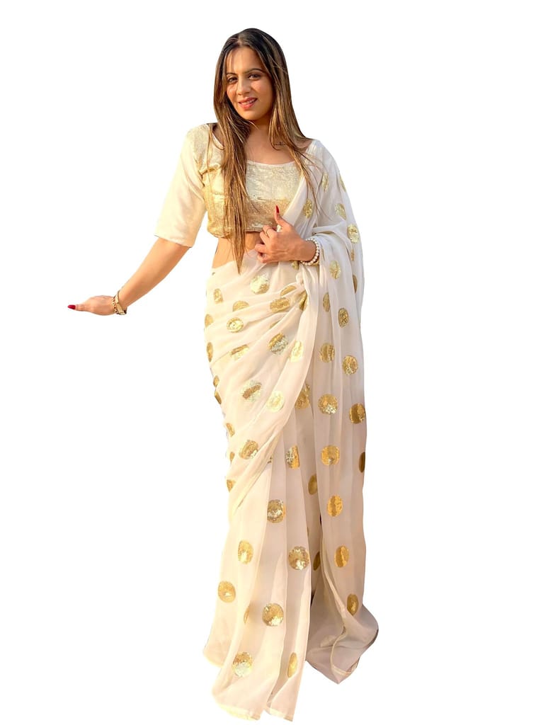 SHREE GANAPATI FASHION Georgette New Trend Premium Embroider Saree