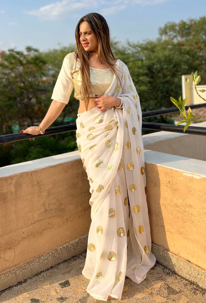 SHREE GANAPATI FASHION Georgette New Trend Premium Embroider Saree