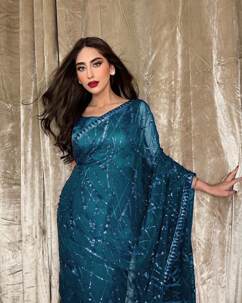 SHREE GANAPATI FASHION Premium Georgette Embroider Sequens Saree