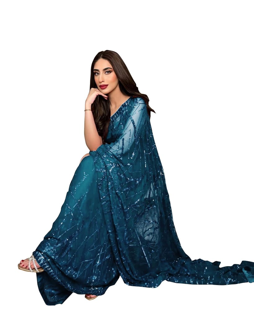 SHREE GANAPATI FASHION Premium Georgette Embroider Sequens Saree