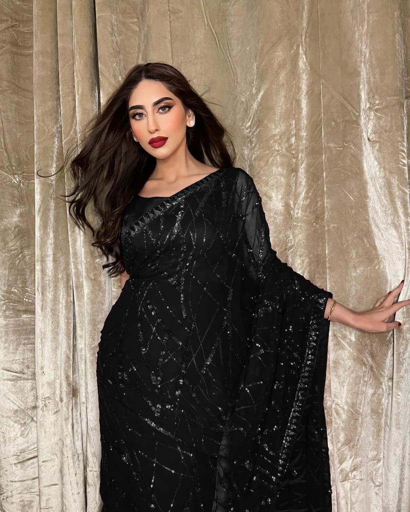 SHREE GANAPATI FASHION Premium Georgette Embroider Sequens Saree