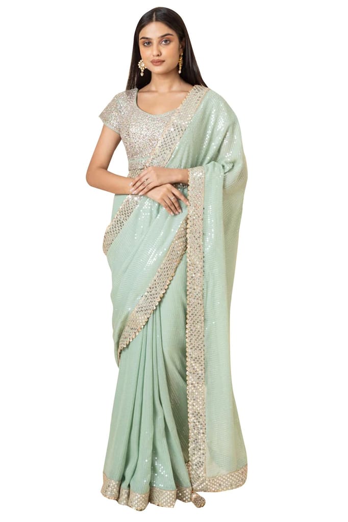 SHREE GANAPATI FASHION Premium Georgette Sequens Saree