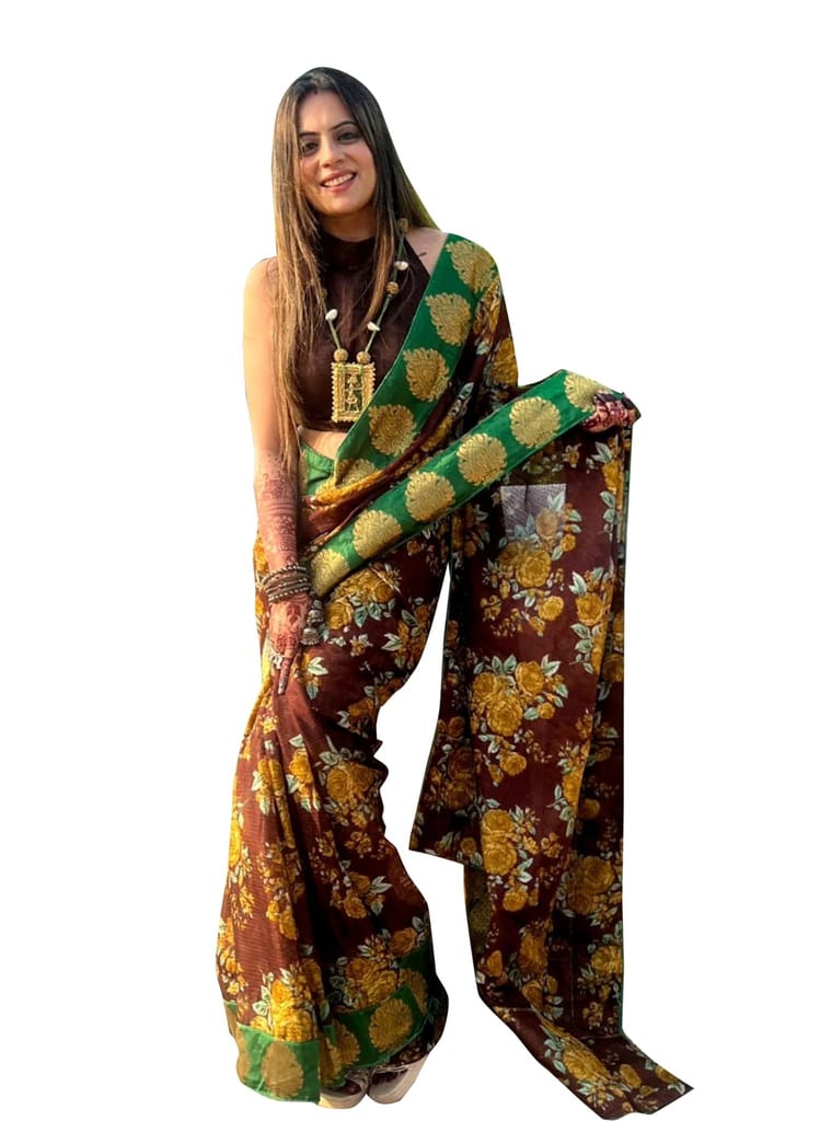 SHREE GANAPATI FASHION Premium Cotton Embroider Border Saree