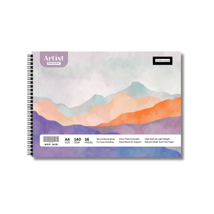 INSPIRE A4 Sketch Book - 36 Pages - 140 GSM Paper - 21cm x 29.7 cm - Pack Of 1