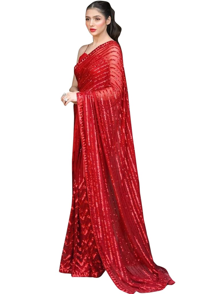 SHREE GANAPATI FASHION Premium Georgette Embroider Saree