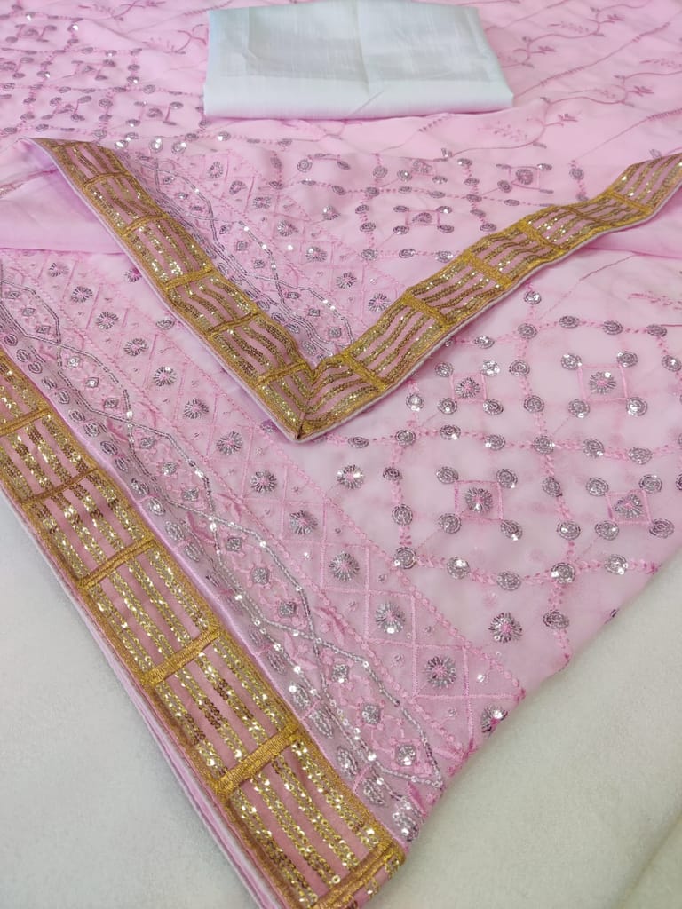 SHREE GANAPATI FASHION Premium Georgette Embroider Saree