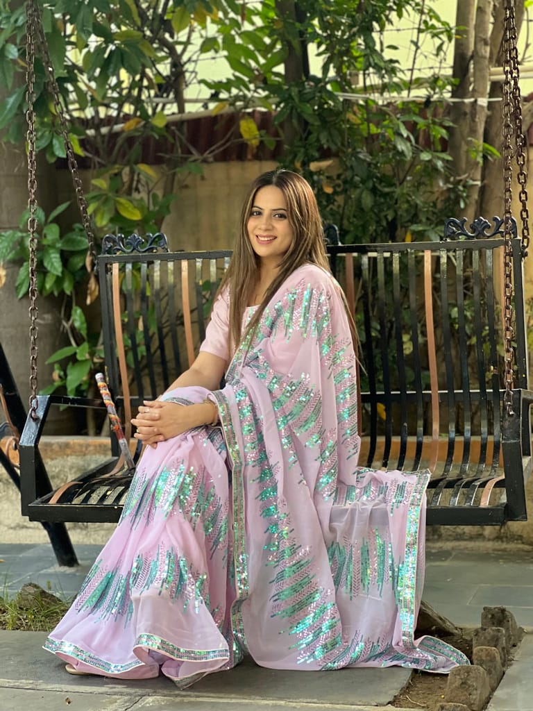 SHREE GANAPATI FASHION Georgette New Trend Premium Embroider Saree