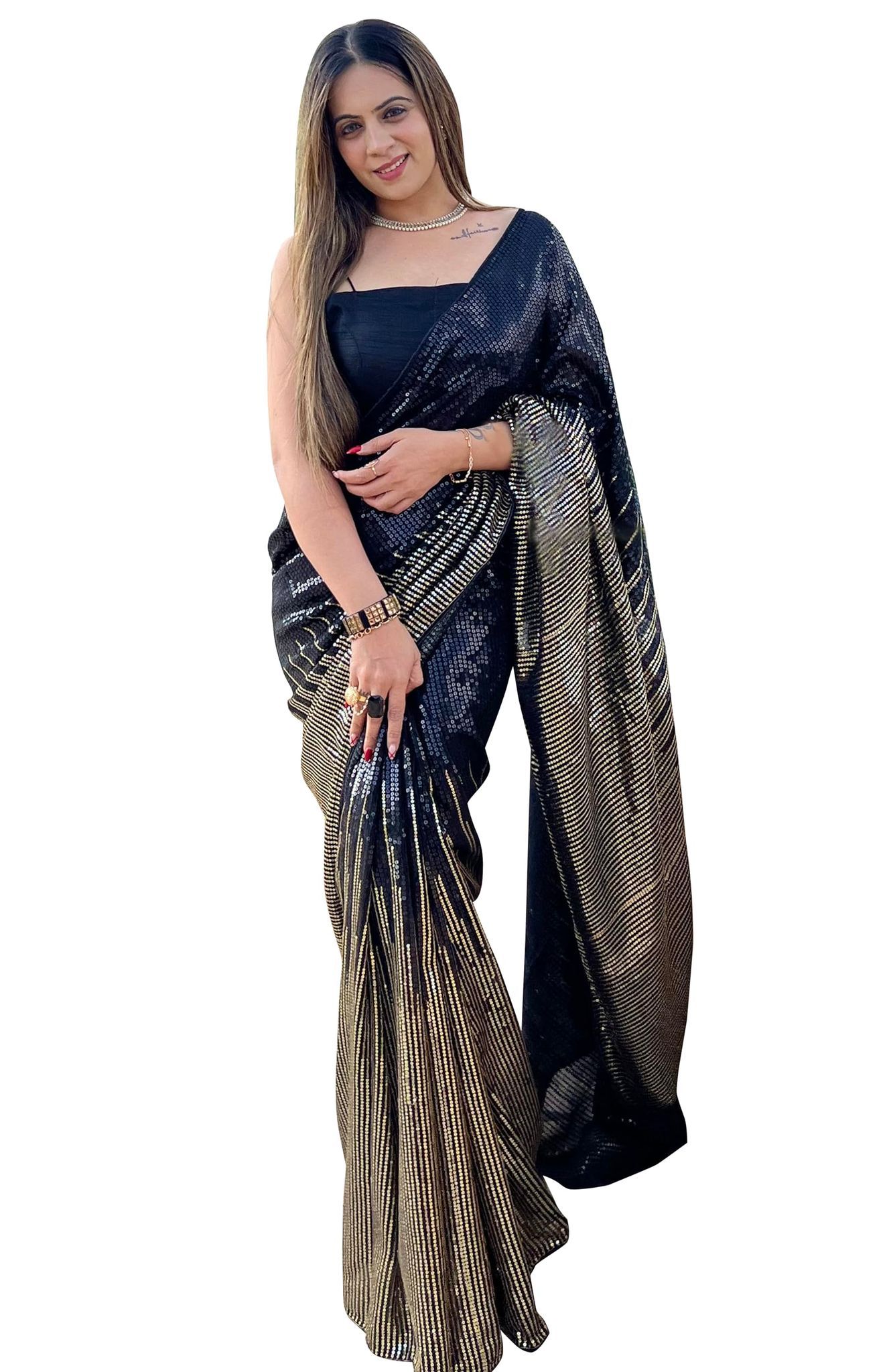 SHREE GANAPATI FASHION Georgette New Trend Premium Embroider Saree