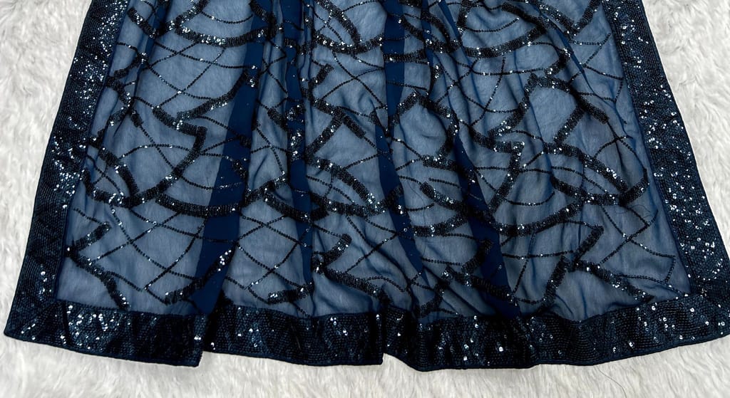 SHREE GANAPATI FASHION Premium Georgette Embroider Sequens Saree