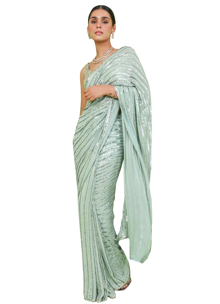 SHREE GANAPATI FASHION Premium Georgette Sequens Saree