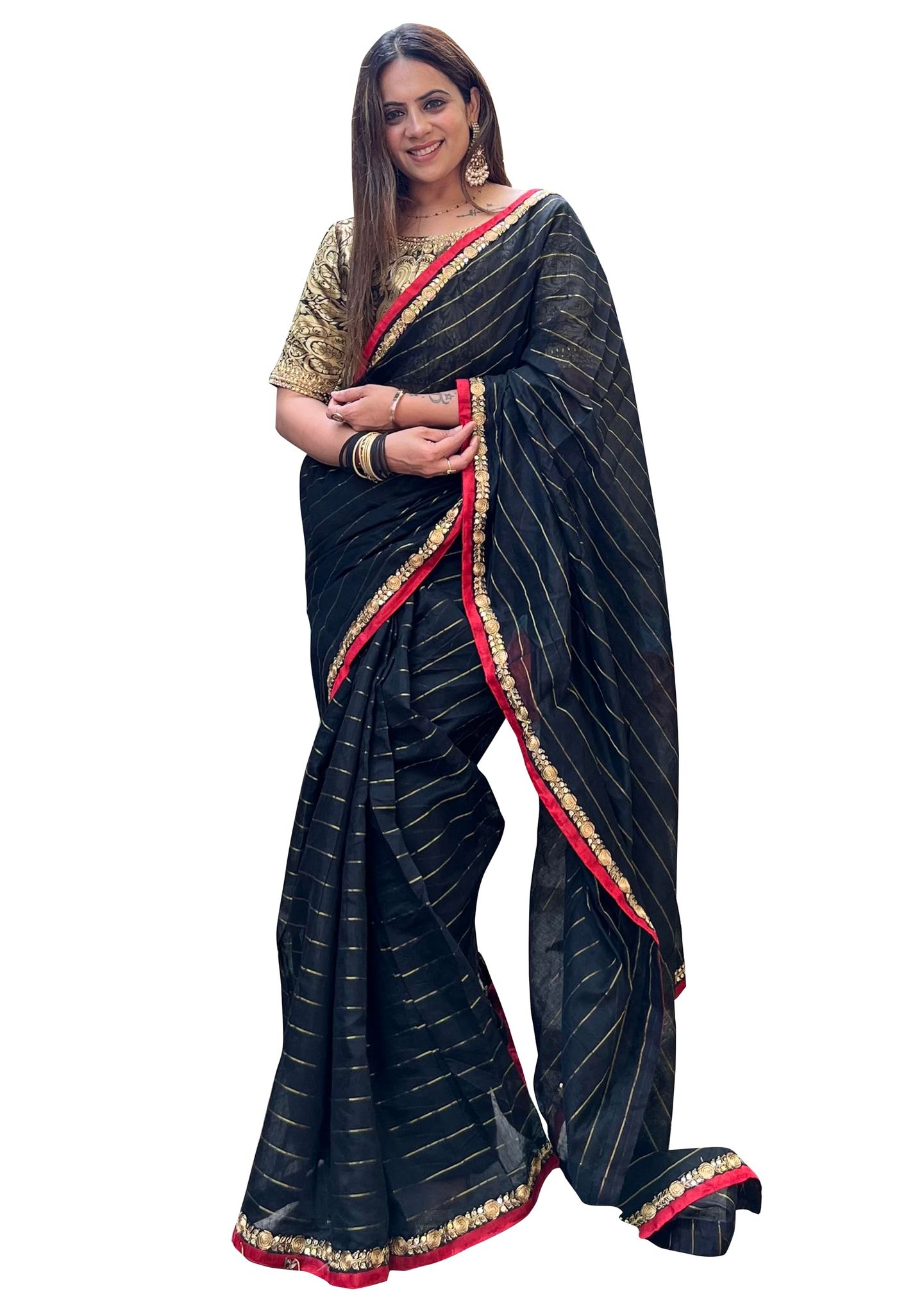 SHREE GANAPATI FASHION Premium Cotton jaquart Border Saree