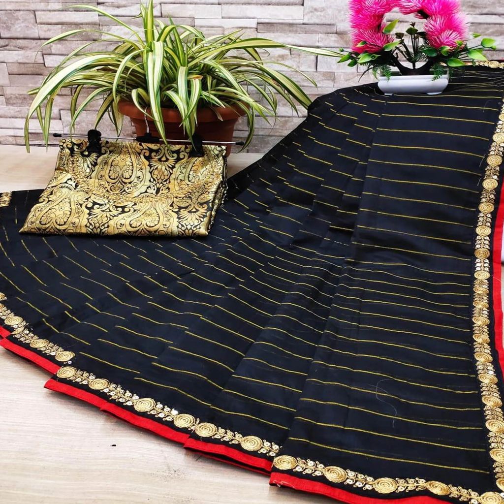 SHREE GANAPATI FASHION Premium Cotton jaquart Border Saree