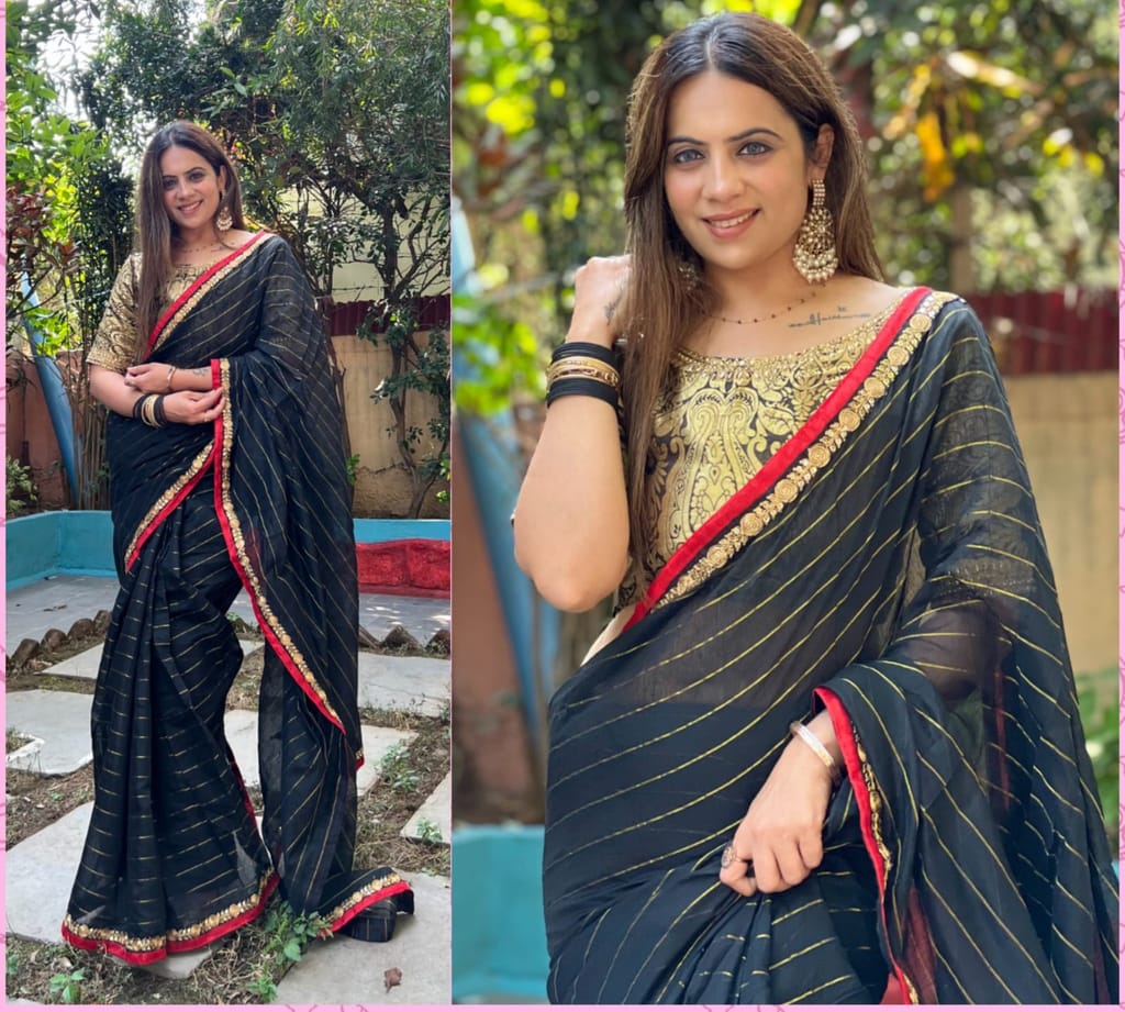 SHREE GANAPATI FASHION Premium Cotton jaquart Border Saree