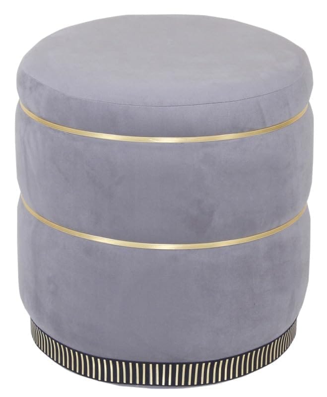 Shadowkart Pouffes Sitting Stool for Living Room, Make up Table Mudda Puffy Wooden Ottoman Stools, Pouffe Footstool for Home Decoration & Dressing Table, 16x16x18 Inch
