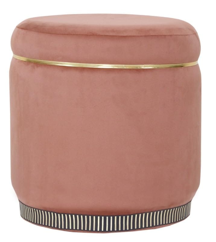 Shadowkart Pouffes Sitting Stool for Living Room, Make up Table Mudda Puffy Wooden Ottoman Stools, Pouffe Footstool, Pouf for Office Home Decoration & Dressing Table, 16x16x18 Inch, Mouse