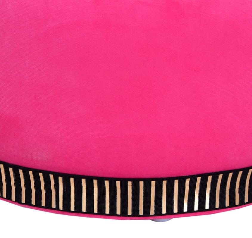 Shadowkart Pouffes Sitting Stool for Living Room, Make up Table Mudda Puffy Wooden Ottoman Stools, Pouffe Footstool, Pouf for Office Home Decoration & Dressing Table, 16x16x18 Inch, Baby Pink