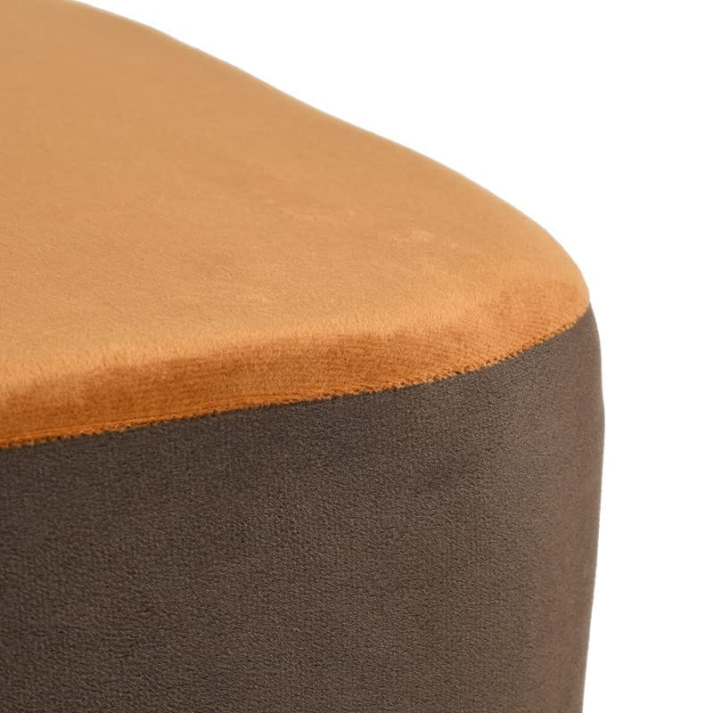 ShadowKart Sitting Stool Ottoman Pouffes for Living Room Sitting Bench Furniture Wooden Footrest Pouf Seat Puffy Foam Small Foot Stool for Office Home Decor, 16x16x18 Inch (Square, Coffee/Gold)