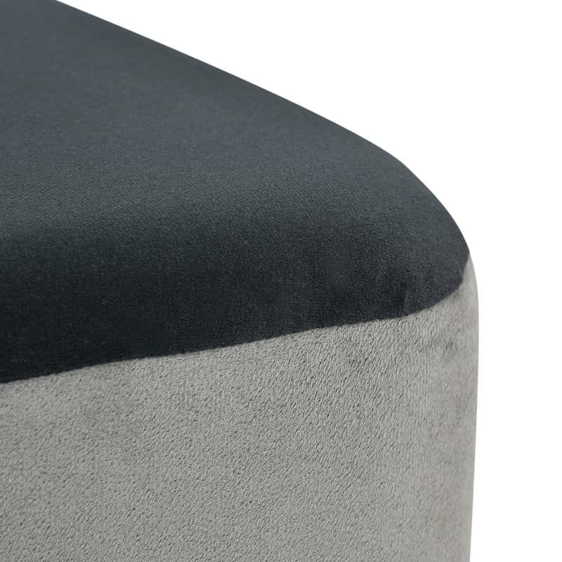 ShadowKart Sitting Stool Ottoman Pouffes for Living Room Sitting Bench Furniture Wooden Footrest Pouf Seat Puffy Foam Small Foot Stool for Office Home Decor, 16x16x18 Inch (Square, Grey/Black)