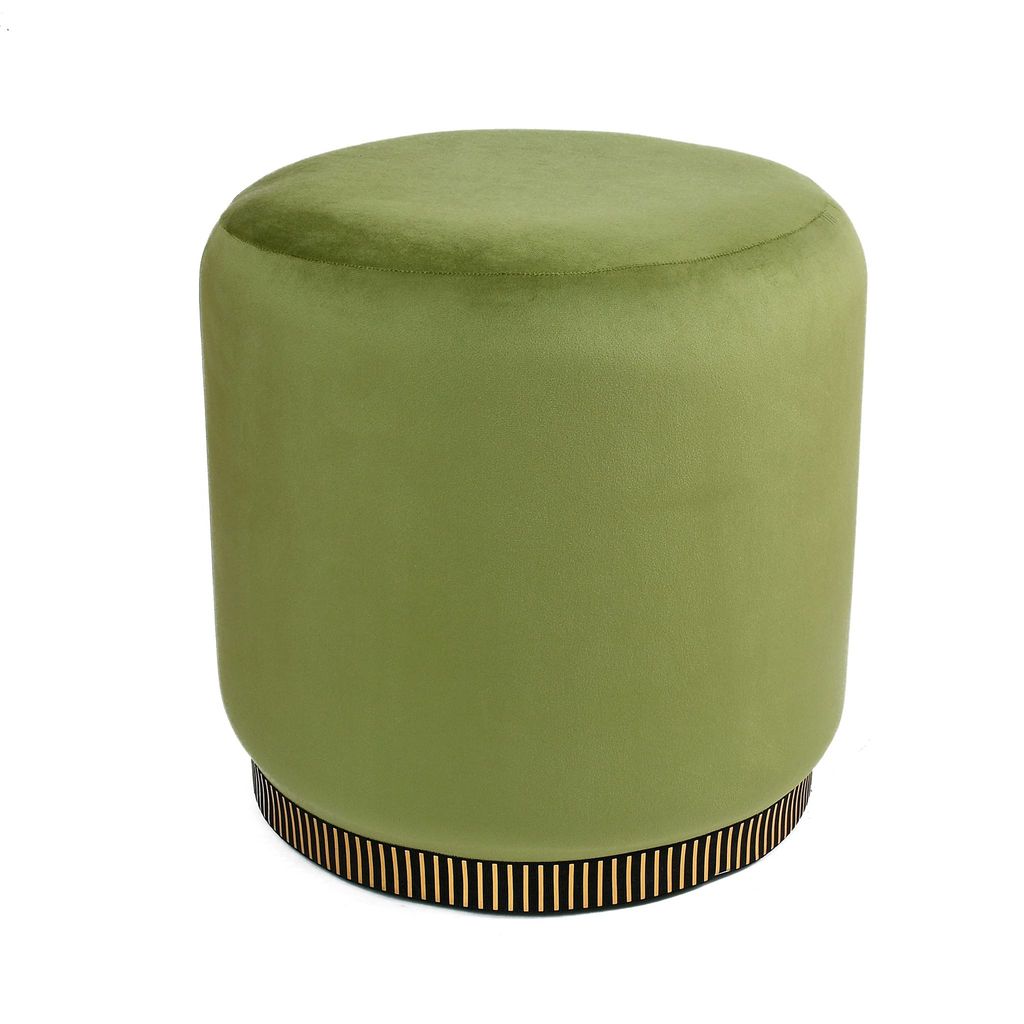 Rugsxerry Ottoman Pouffes for Sitting Stool for Living Room Sitting Puffy Wooden Stools Chair Living Room Furniture Footrest Pouf Foot Stool for Office Room Decor, 16x16x18 inch Light Green