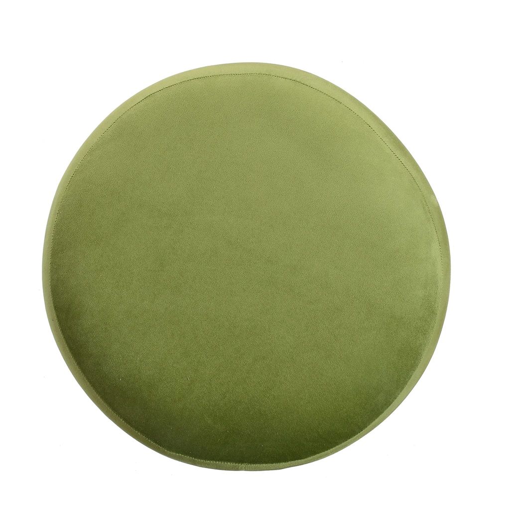 Rugsxerry Ottoman Pouffes for Sitting Stool for Living Room Sitting Puffy Wooden Stools Chair Living Room Furniture Footrest Pouf Foot Stool for Office Room Decor, 16x16x18 inch Light Green