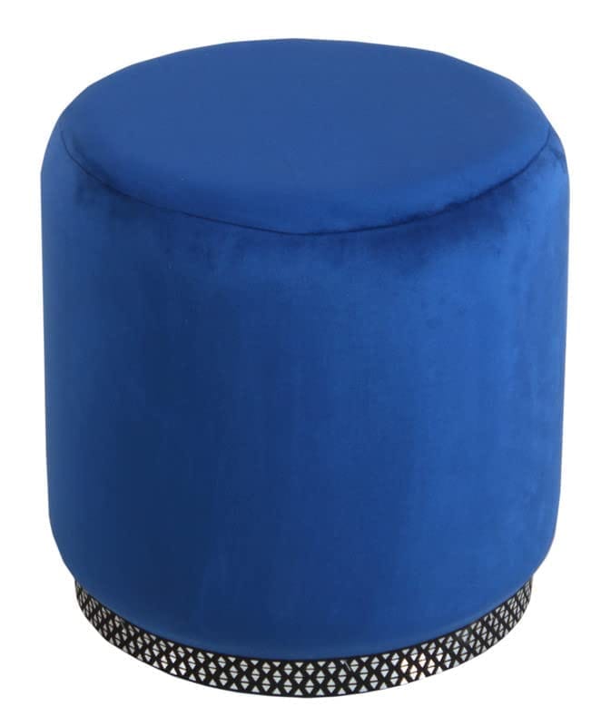 Rugsxerry Pouffes Sitting Stool for Living Room, Mudda Puffy Wooden Ottoman Stools, Pouffe Footstool, Pouf for Office Home Decoration & Dressing Table, 16x16x18 Inch, RoyalBlue