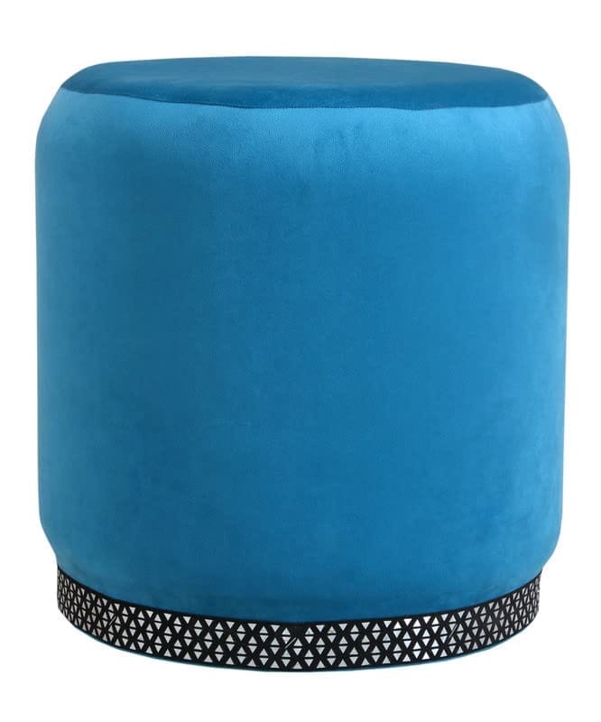 Rugsxerry Pouffes Sitting Stool for Living Room, Mudda Puffy Wooden Ottoman Stools, Pouffe Footstool, Pouf for Office Home Decoration & Dressing Table, 16x16x18 Inch, Aqua