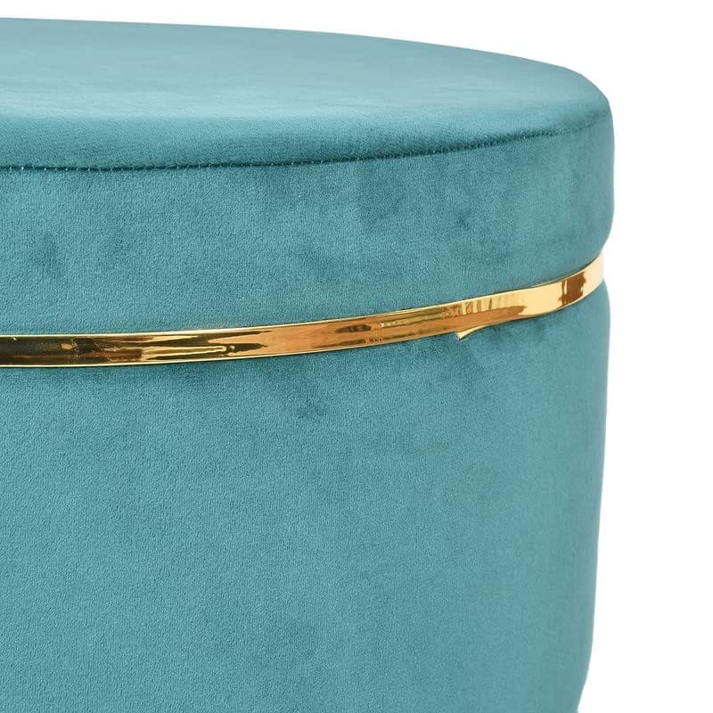 ShadowKart Pouffes Sitting Stool for Living Room, Wooden Mudda Ottoman Stools, Pouffe Footstool, Pouf for Office Home Decoration & Dressing Table, 16x16x18 Inch (Seagreen)