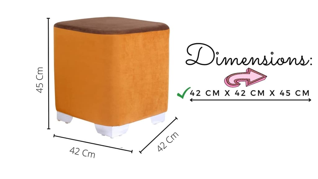 ShadowKart Ottoman Pouffes Stool for Living Room Sitting Furniture Footrest Seat Pouf Puffy Foam Stool Foot Stool for Office Home Decor, 16x16x18 Inches