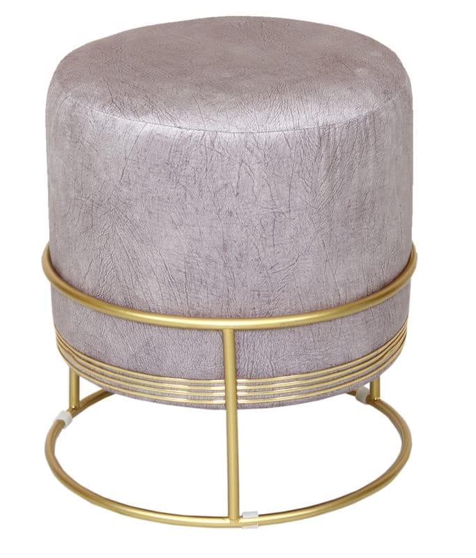 Shadowkart Ottoman Pouffes Sitting Mudda Puffies Stool for Living Room Pouf Dressing Table Puffy Footstool for Office or Home Decoration, Suede Fabric , Metal Ring Leg, 16x16x18 Inch