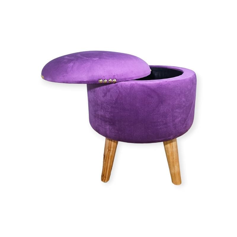 ShadowKart Pouffes Sitting Storage Stool for Living Room, Mudda Puffy Wooden Ottoman Storage Stools, Pouffe Footstool, Storage Basket Stool for Home Decoration, Dressing & Makeup Table, 16x16x18 Inch