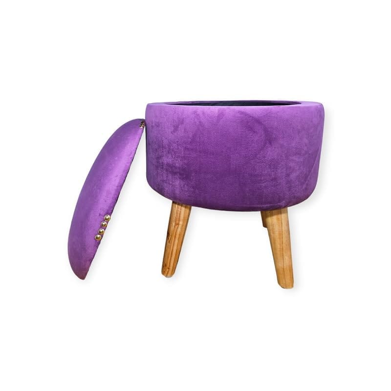 ShadowKart Pouffes Sitting Storage Stool for Living Room, Mudda Puffy Wooden Ottoman Storage Stools, Pouffe Footstool, Storage Basket Stool for Home Decoration, Dressing & Makeup Table, 16x16x18 Inch