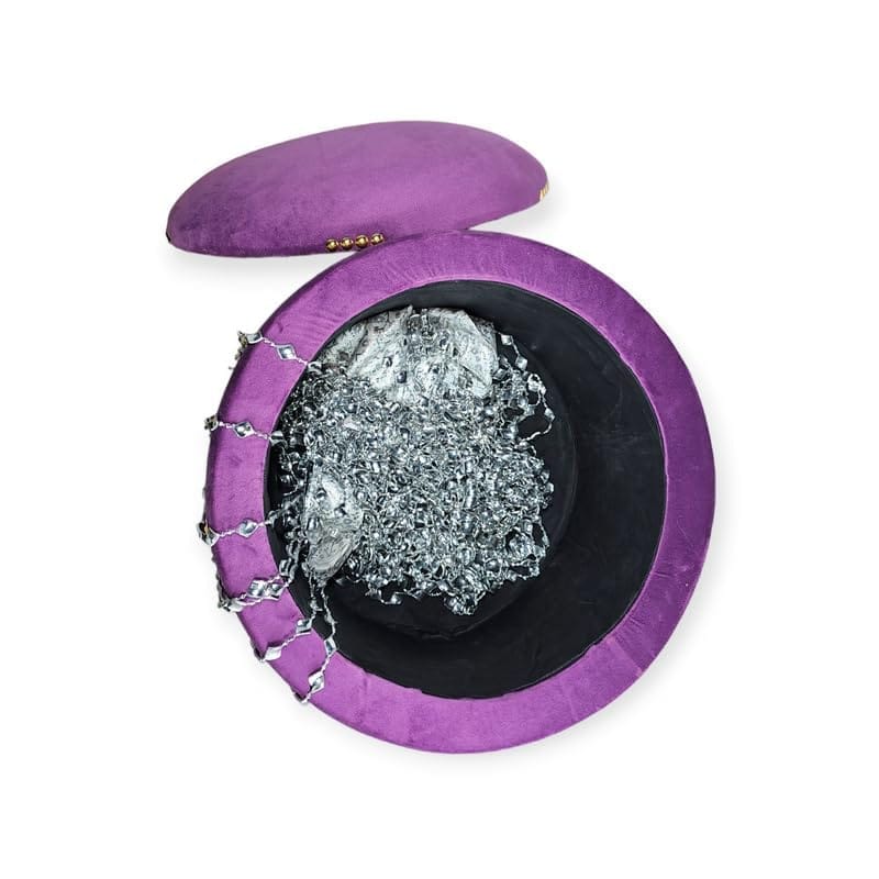 ShadowKart Pouffes Sitting Storage Stool for Living Room, Mudda Puffy Wooden Ottoman Storage Stools, Pouffe Footstool, Storage Basket Stool for Home Decoration, Dressing & Makeup Table, 16x16x18 Inch