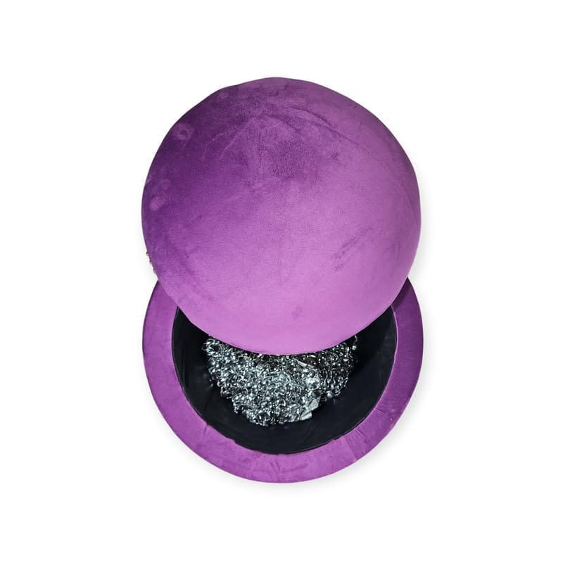 ShadowKart Pouffes Sitting Storage Stool for Living Room, Mudda Puffy Wooden Ottoman Storage Stools, Pouffe Footstool, Storage Basket Stool for Home Decoration, Dressing & Makeup Table, 16x16x18 Inch