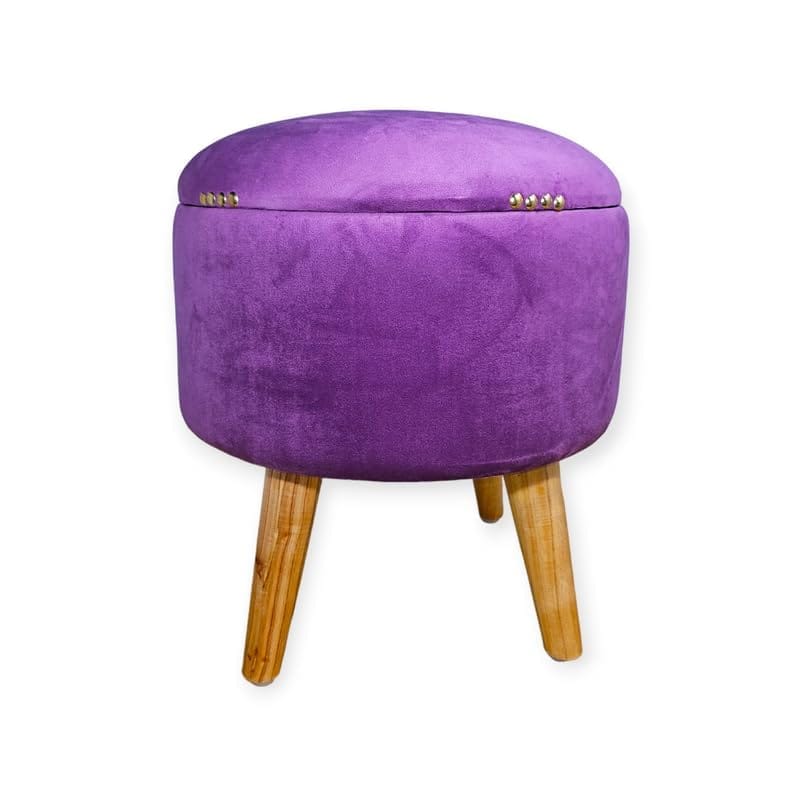 ShadowKart Pouffes Sitting Storage Stool for Living Room, Mudda Puffy Wooden Ottoman Storage Stools, Pouffe Footstool, Storage Basket Stool for Home Decoration, Dressing & Makeup Table, 16x16x18 Inch