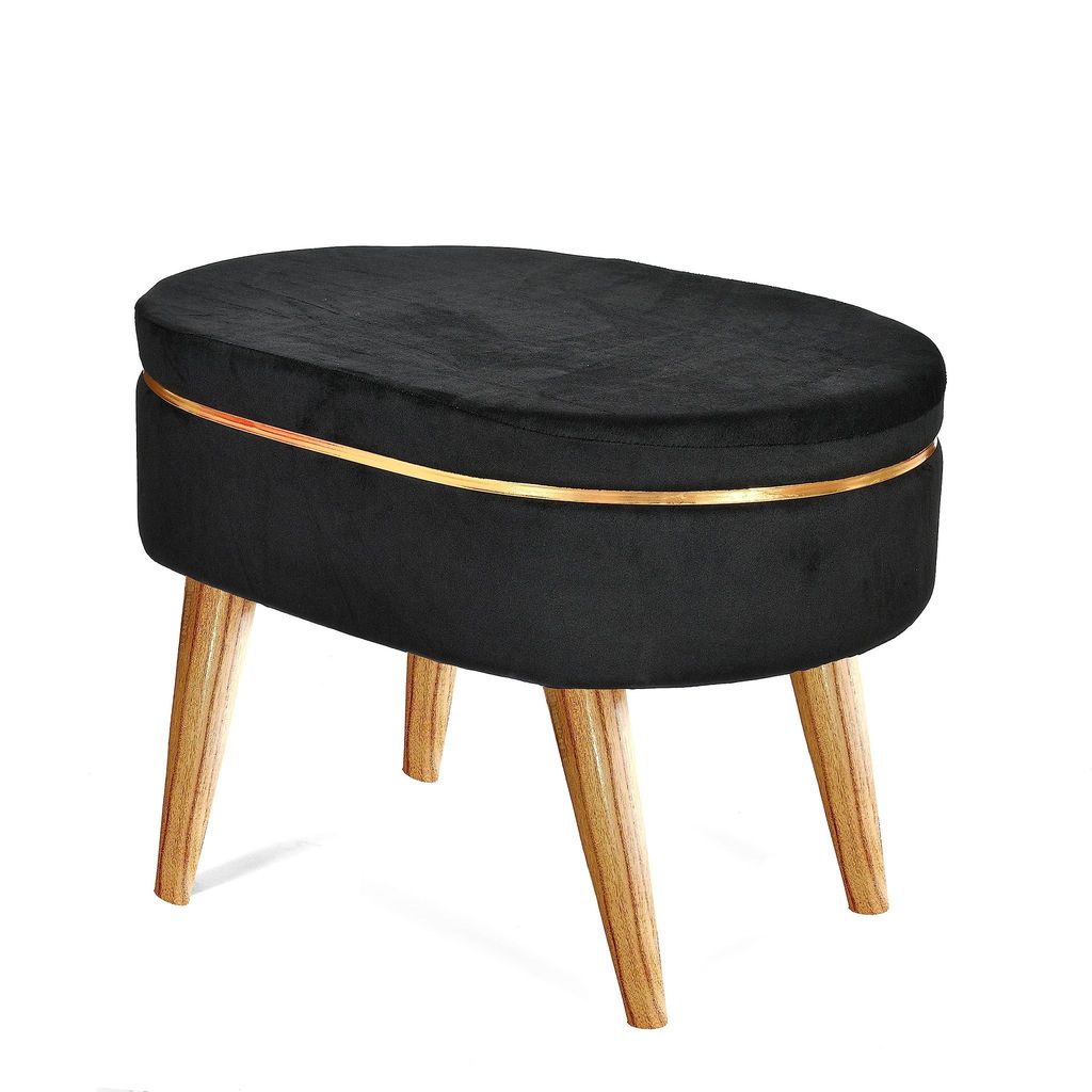 Shadowkart Pouffes Bench Sitting Stool for Living Room Patio Kitchen Bench Puffy Wooden Mudda Ottoman Stools Poof Footstool Pouf for Office Home Decor, 64x33x45 cm