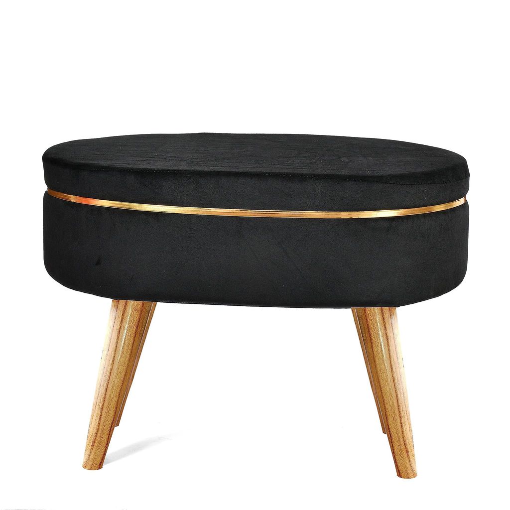 Shadowkart Pouffes Bench Sitting Stool for Living Room Patio Kitchen Bench Puffy Wooden Mudda Ottoman Stools Poof Footstool Pouf for Office Home Decor, 64x33x45 cm