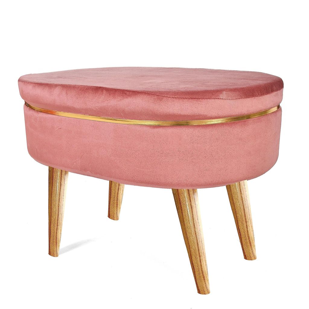 Shadowkart Pouffes Bench Sitting Stool for Living Room Patio Kitchen Bench Puffy Wooden Mudda Ottoman Stools Poof Footstool Pouf for Office Home Decor, 64x33x45 cm