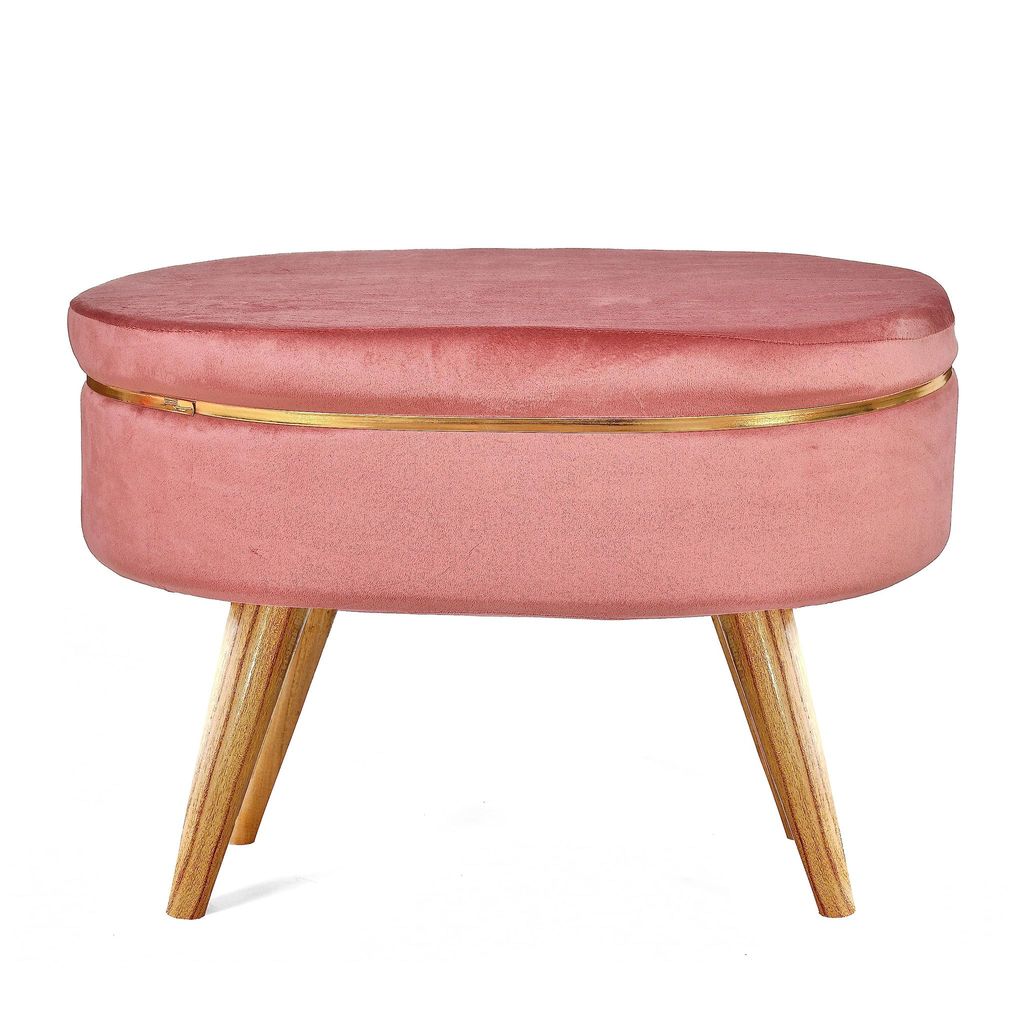 Shadowkart Pouffes Bench Sitting Stool for Living Room Patio Kitchen Bench Puffy Wooden Mudda Ottoman Stools Poof Footstool Pouf for Office Home Decor, 64x33x45 cm