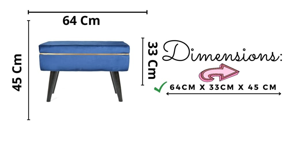 Shadowkart Pouffes Bench Sitting Stool for Living Room Patio Kitchen Bench Puffy Wooden Mudda Ottoman Stools Poof Footstool Pouf for Office Home Decor, 64x33x45 cm