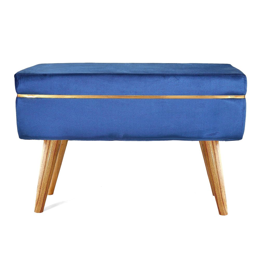 Shadowkart Pouffes Bench Sitting Stool for Living Room Patio Kitchen Bench Puffy Wooden Mudda Ottoman Stools Poof Footstool Pouf for Office Home Decor, 64x33x45 cm