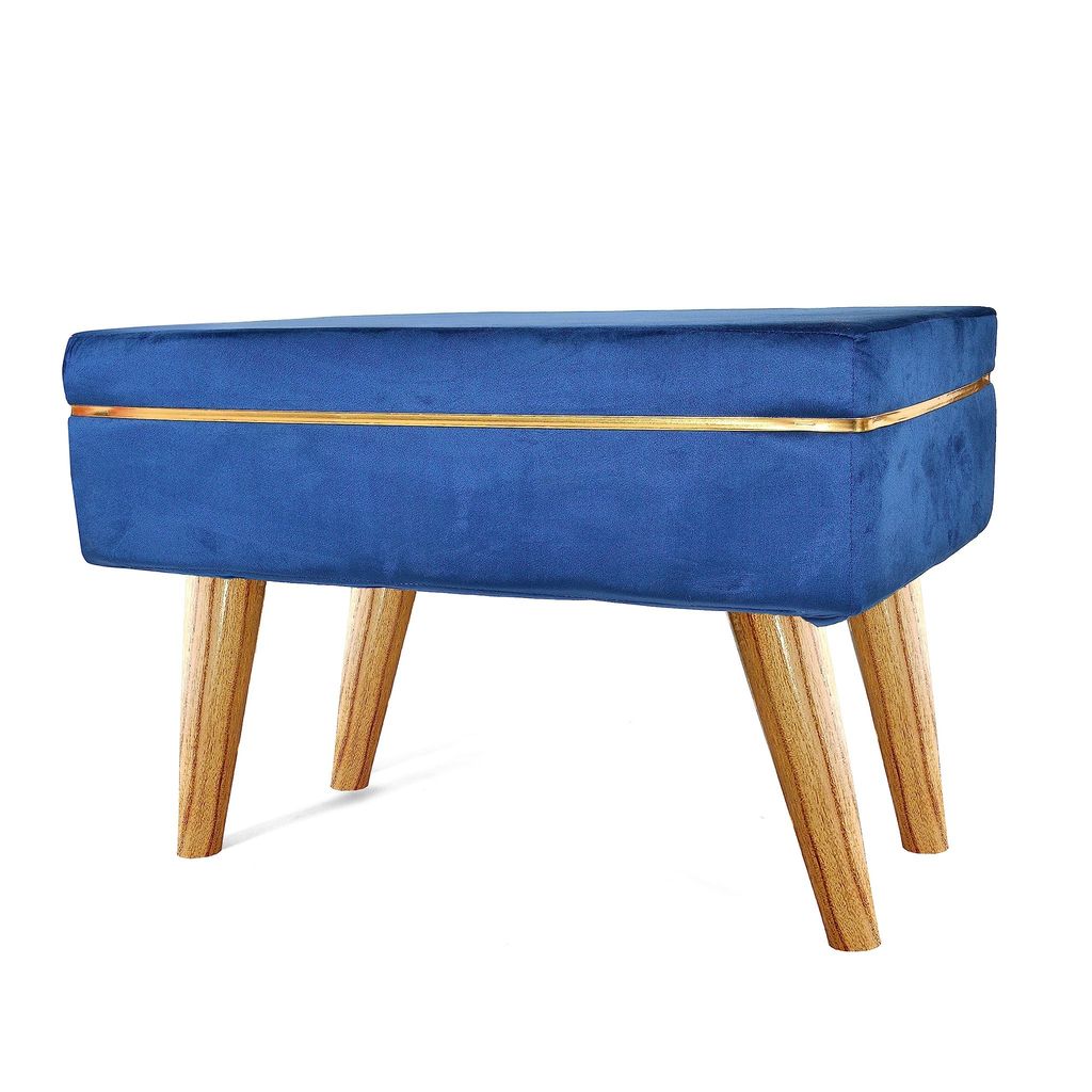 Shadowkart Pouffes Bench Sitting Stool for Living Room Patio Kitchen Bench Puffy Wooden Mudda Ottoman Stools Poof Footstool Pouf for Office Home Decor, 64x33x45 cm